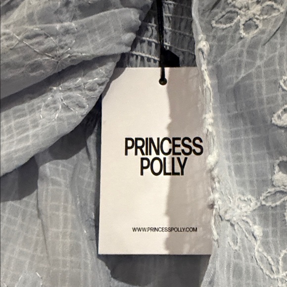 Princess Polly White Embroidered Crop Top - Picture 3 of 6